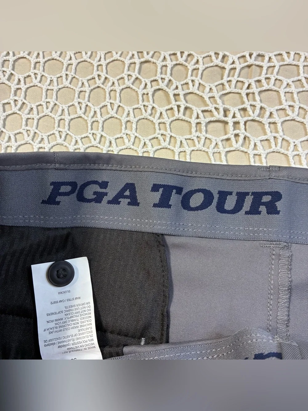 PGA Tour Mens Golf Shorts Size 38 Gray Stretch Flat Front Performance Chino